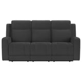 Brentwood Dark Charcoal 3-piece Upholstered Motion Reclining Sofa Set by Coaster at Eve Furniture