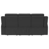Brentwood Dark Charcoal Upholstered Motion Reclining Sofa by Coaster at Eve Furniture