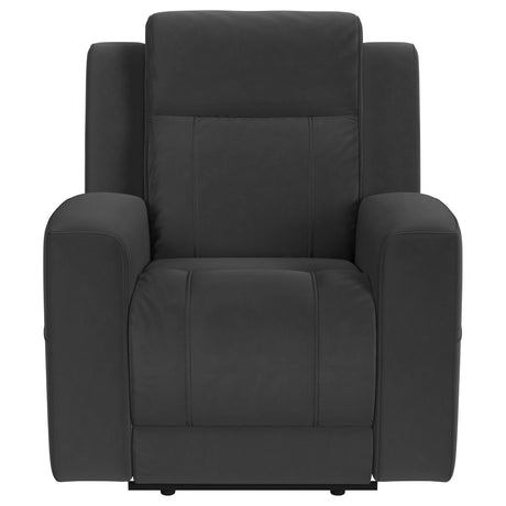 Brentwood Dark Charcoal Upholstered Recliner Chair by Coaster at Eve Furniture