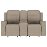 Brentwood Taupe Upholstered Manual Reclining Living Room Set by Coaster at Eve Furniture
