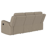 Brentwood Taupe Upholstered Manual Reclining Living Room Set by Coaster at Eve Furniture