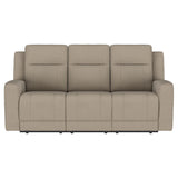 Brentwood Taupe Upholstered Manual Reclining Living Room Set by Coaster at Eve Furniture