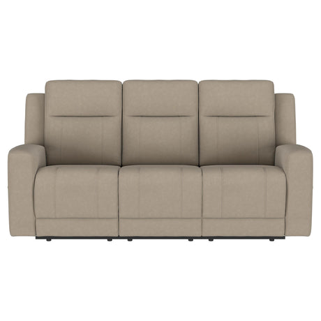 Brentwood Taupe Upholstered Manual Reclining Living Room Set by Coaster at Eve Furniture