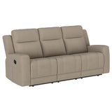 Brentwood Taupe Upholstered Manual Reclining Living Room Set by Coaster at Eve Furniture