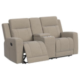 Brentwood Taupe Upholstered Manual Reclining Living Room Set by Coaster at Eve Furniture