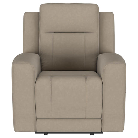Brentwood Taupe Upholstered Manual Reclining Living Room Set by Coaster at Eve Furniture