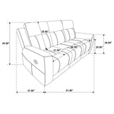 Brentwood Taupe Upholstered Motion Reclining Sofa by Coaster at Eve Furniture