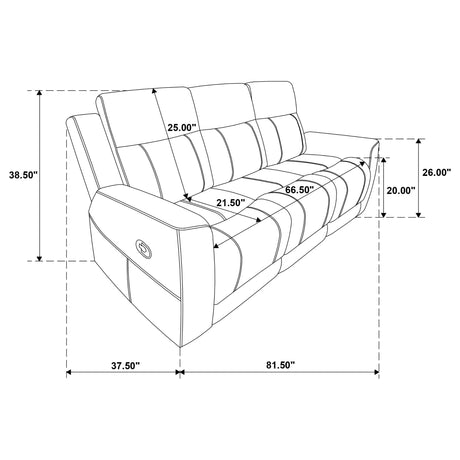 Brentwood Taupe Upholstered Motion Reclining Sofa by Coaster at Eve Furniture