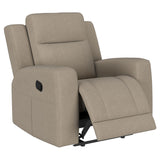 Brentwood Taupe Upholstered Recliner Chair by Coaster at Eve Furniture