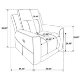 Brentwood Taupe Upholstered Recliner Chair by Coaster at Eve Furniture