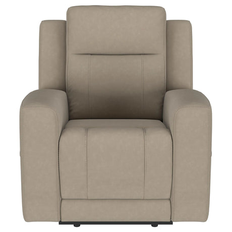 Brentwood Taupe Upholstered Recliner Chair by Coaster at Eve Furniture