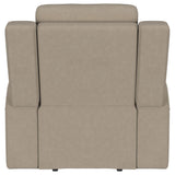 Brentwood Taupe Upholstered Recliner Chair by Coaster at Eve Furniture