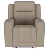 Brentwood Taupe Upholstered Recliner Chair by Coaster at Eve Furniture