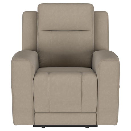Brentwood Taupe Upholstered Recliner Chair by Coaster at Eve Furniture