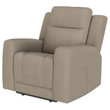 Brentwood Taupe Upholstered Recliner Chair by Coaster at Eve Furniture