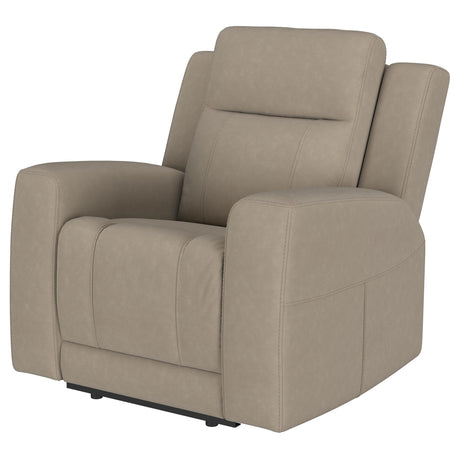 Brentwood Taupe Upholstered Recliner Chair by Coaster at Eve Furniture