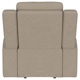 Brentwood Taupe Upholstered Recliner Chair by Coaster at Eve Furniture