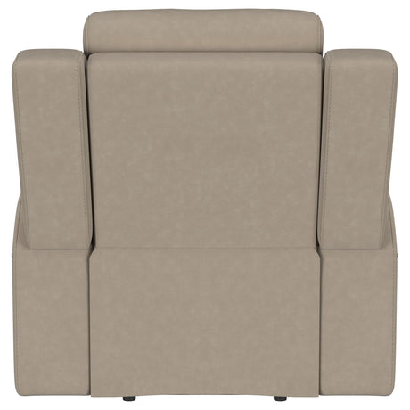 Brentwood Taupe Upholstered Recliner Chair by Coaster at Eve Furniture