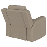 Brentwood Taupe Upholstered Recliner Chair by Coaster at Eve Furniture