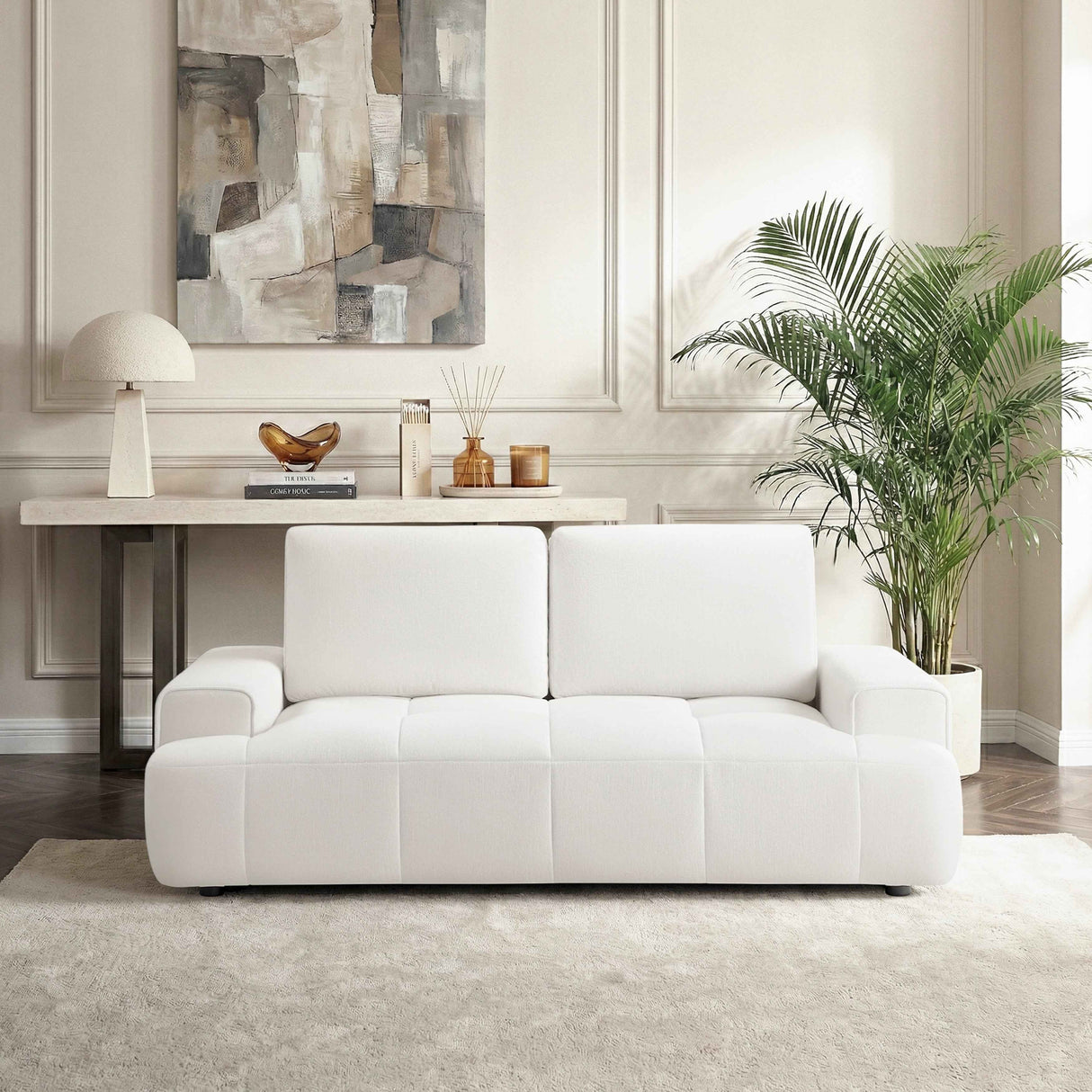 Brera Beige Loveseat by Homelegance at Eve Furniture