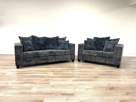 Bressilyn Charcoal Sofa & Loveseat by Happy Homes at Eve Furniture