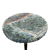 Breton 15" Accent Table with Green Bidasar Marble and Iron by Home Trends & Design at Eve Furniture