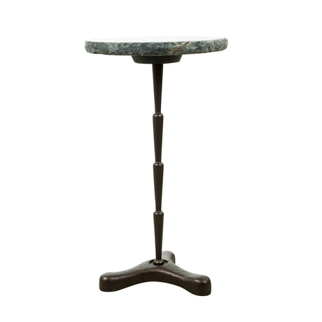 Breton 15" Accent Table with Green Bidasar Marble and Iron by Home Trends & Design at Eve Furniture