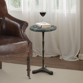 Breton 15" Accent Table with Green Bidasar Marble and Iron by Home Trends & Design at Eve Furniture