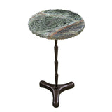 Breton 15" Accent Table with Green Bidasar Marble and Iron by Home Trends & Design at Eve Furniture