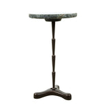 Breton 15" Accent Table with Green Bidasar Marble and Iron by Home Trends & Design at Eve Furniture