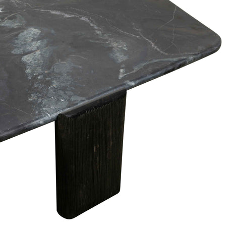 Breton 64" Hexagonal Coffee Table with Lava Marble Top with Dark Mango Base by Home Trends & Design at Eve Furniture