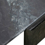 Breton 64" Hexagonal Coffee Table with Lava Marble Top with Dark Mango Base by Home Trends & Design at Eve Furniture