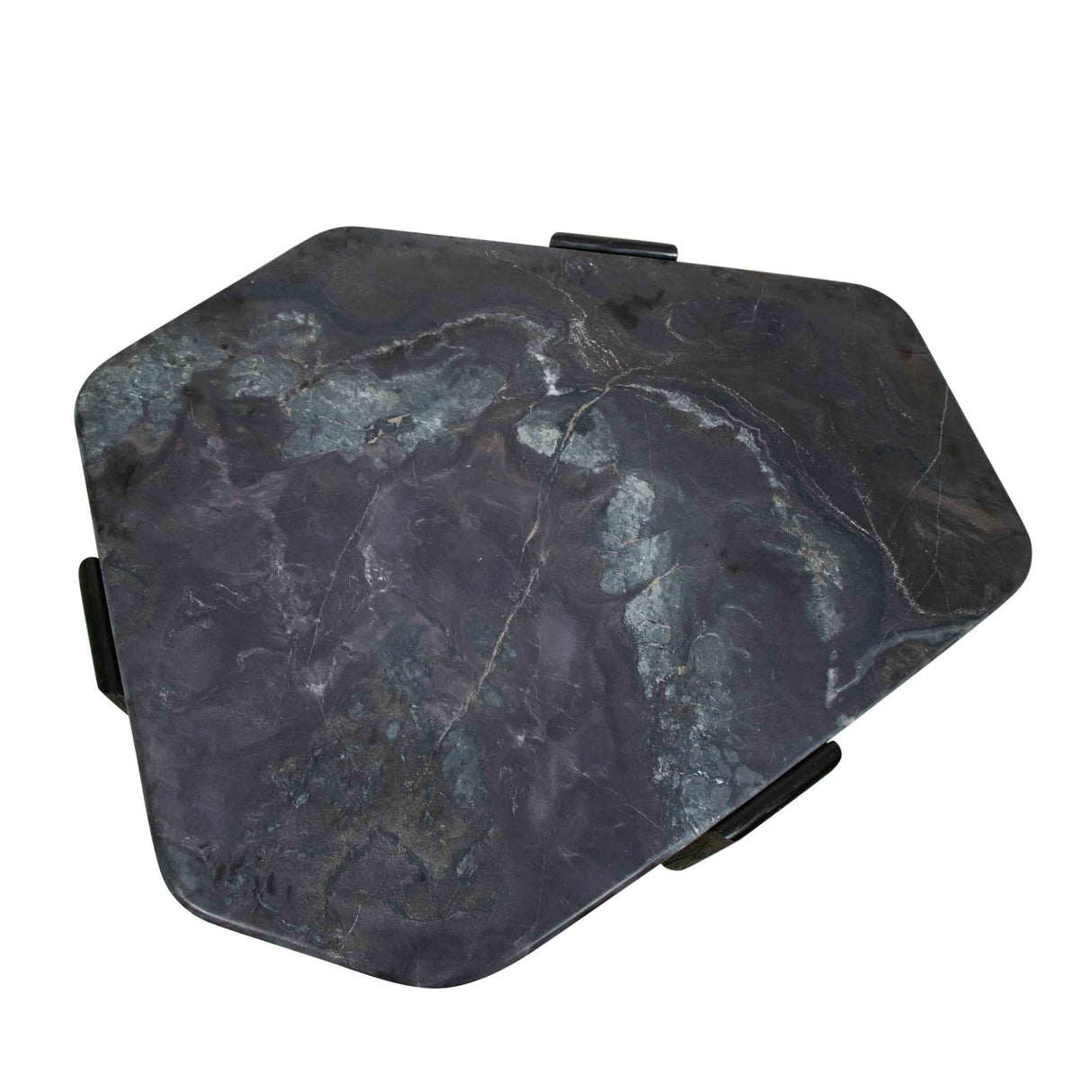Breton 64" Hexagonal Coffee Table with Lava Marble Top with Dark Mango Base by Home Trends & Design at Eve Furniture