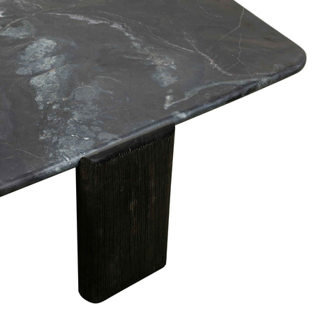 Breton 64" Hexagonal Coffee Table with Lava Marble Top with Dark Mango Base by Home Trends & Design at Eve Furniture
