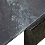 Breton 64" Hexagonal Coffee Table with Lava Marble Top with Dark Mango Base