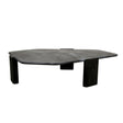 Breton 64" Hexagonal Coffee Table with Lava Marble Top with Dark Mango Base by Home Trends & Design at Eve Furniture