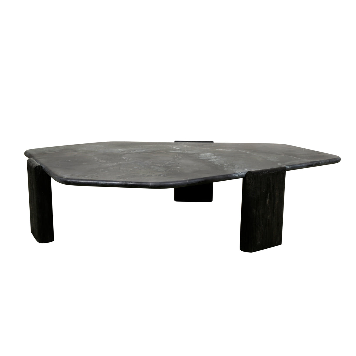 Breton 64" Hexagonal Coffee Table with Lava Marble Top with Dark Mango Base by Home Trends & Design at Eve Furniture
