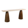 Breton 72" Console Table with Travertine Top in Walnut by Home Trends & Design at Eve Furniture