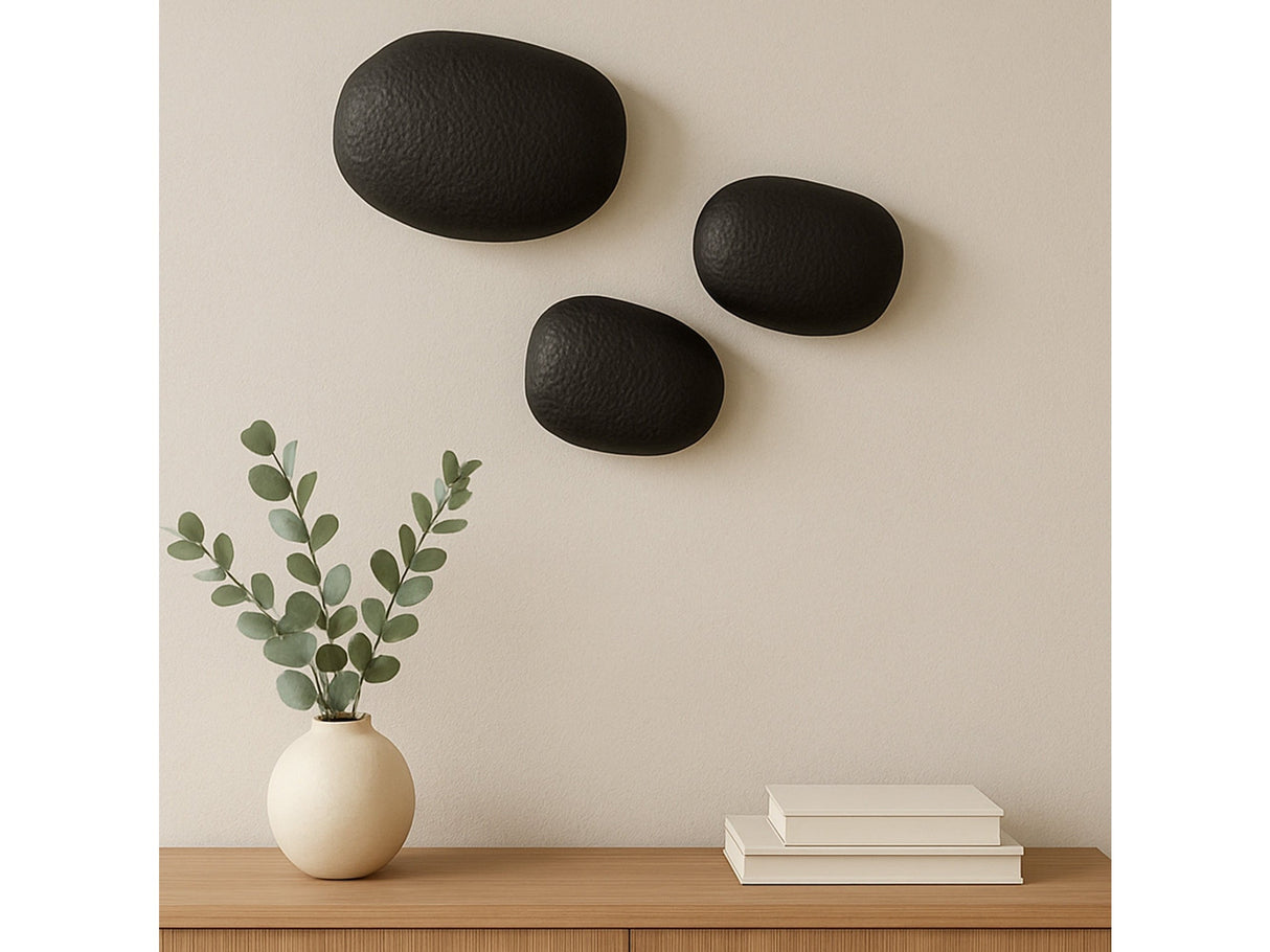 Breton Black Cast Aluminum Wall Sculpture (Set of 3) by MOES at Eve Furniture