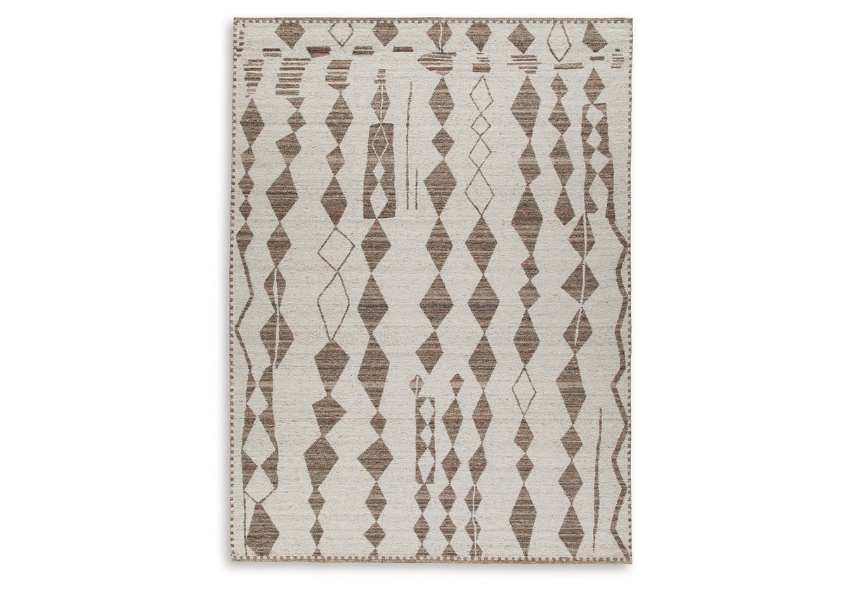 Brettler Beige/Brown Extra Large Rug by ASHLEY FURNITURE at Eve Furniture