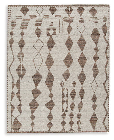 Brettler Beige/Brown Large Rug by Ashley at Eve Furniture