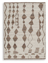 Brettler Beige/Brown Medium Rug by Ashley at Eve Furniture