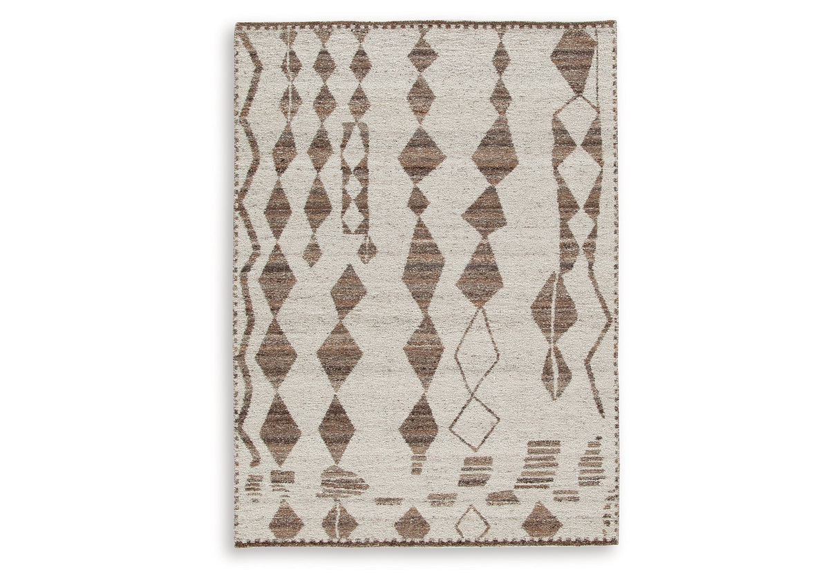 Brettler Beige/Brown Medium Rug by Ashley at Eve Furniture