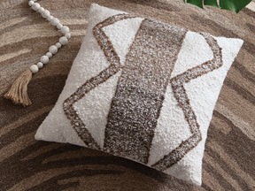 Brettwood Ivory/Brown Pillow (Set of 4) by Ashley at Eve Furniture