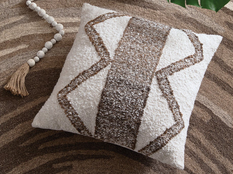 Brettwood Ivory/Brown Pillow (Set of 4) by Ashley at Eve Furniture