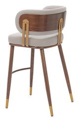 Brew Beige & Walnut Barstool by Zuomod at Eve Furniture