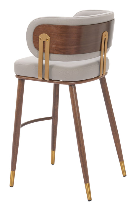Brew Beige & Walnut Barstool by Zuomod at Eve Furniture