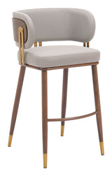 Brew Beige & Walnut Barstool by Zuomod at Eve Furniture