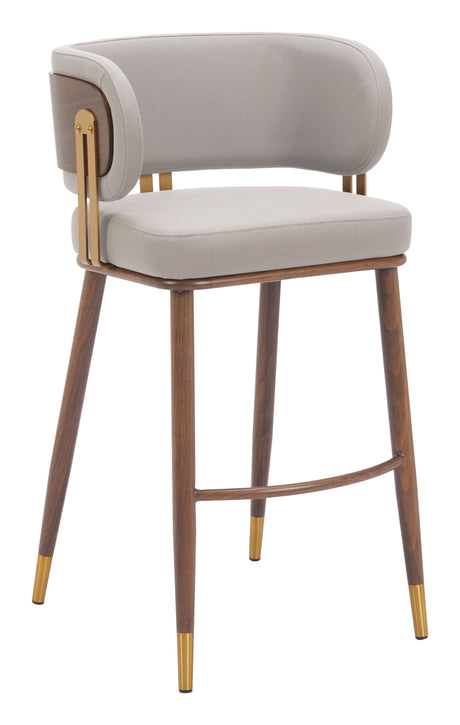 Brew Beige & Walnut Barstool by Zuomod at Eve Furniture