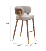 Brew Beige & Walnut Barstool by Zuomod at Eve Furniture